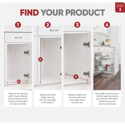 Rev-A-Shelf Pullout 2-Tier Basket Organizer for Kitchen or Vanity Cabinets, 24 x 22 In, 5WB2-2422-CR-1