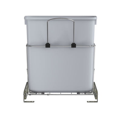 Rev-A-Shelf 20 qt. Universal Waste Container with Rear Basket, RUKD-1420RB-1
