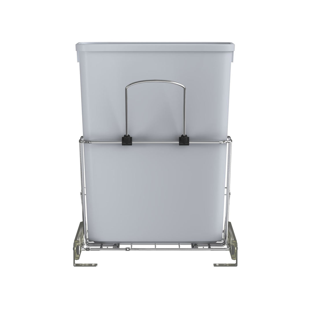 Rev-A-Shelf 32 qt. Universal Waste Container with Rear Basket, RUKD-1432RB-1