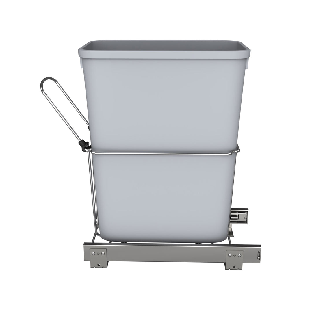 Rev-A-Shelf 32 qt. Universal Waste Container with Rear Basket, RUKD-1432RB-1