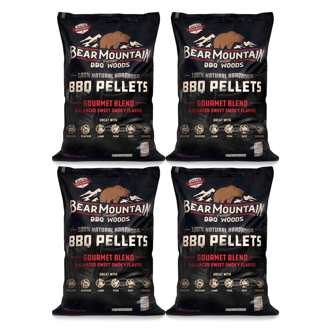 Bear Mountain BBQ Natural Hardwood Gourmet Blend Smoker Pellets, 20 lbs (4 Pack)