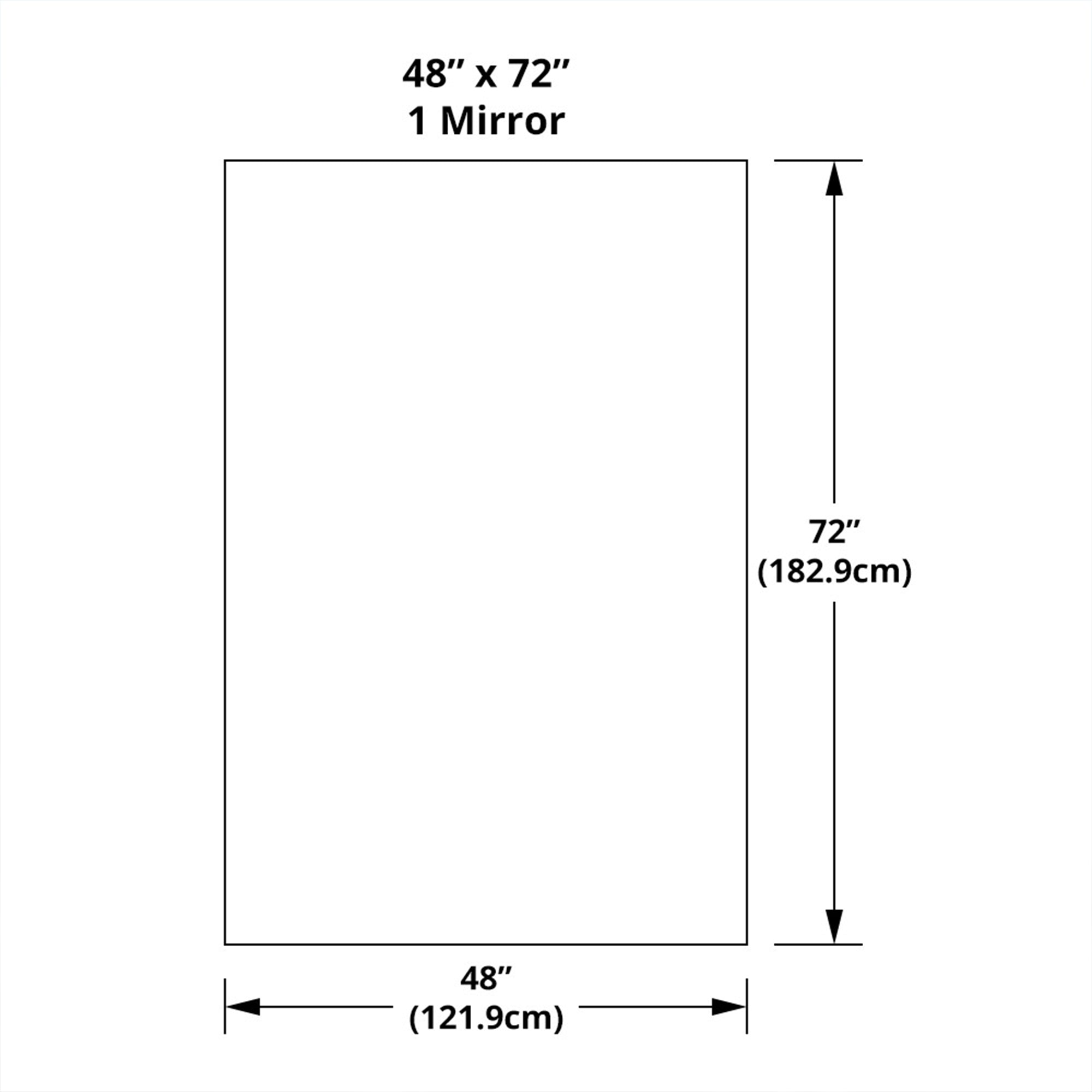 Dulles Glass and Mirror 48 x 72 Inch MiraSafe Shatterproof Single Gym Mirror Kit