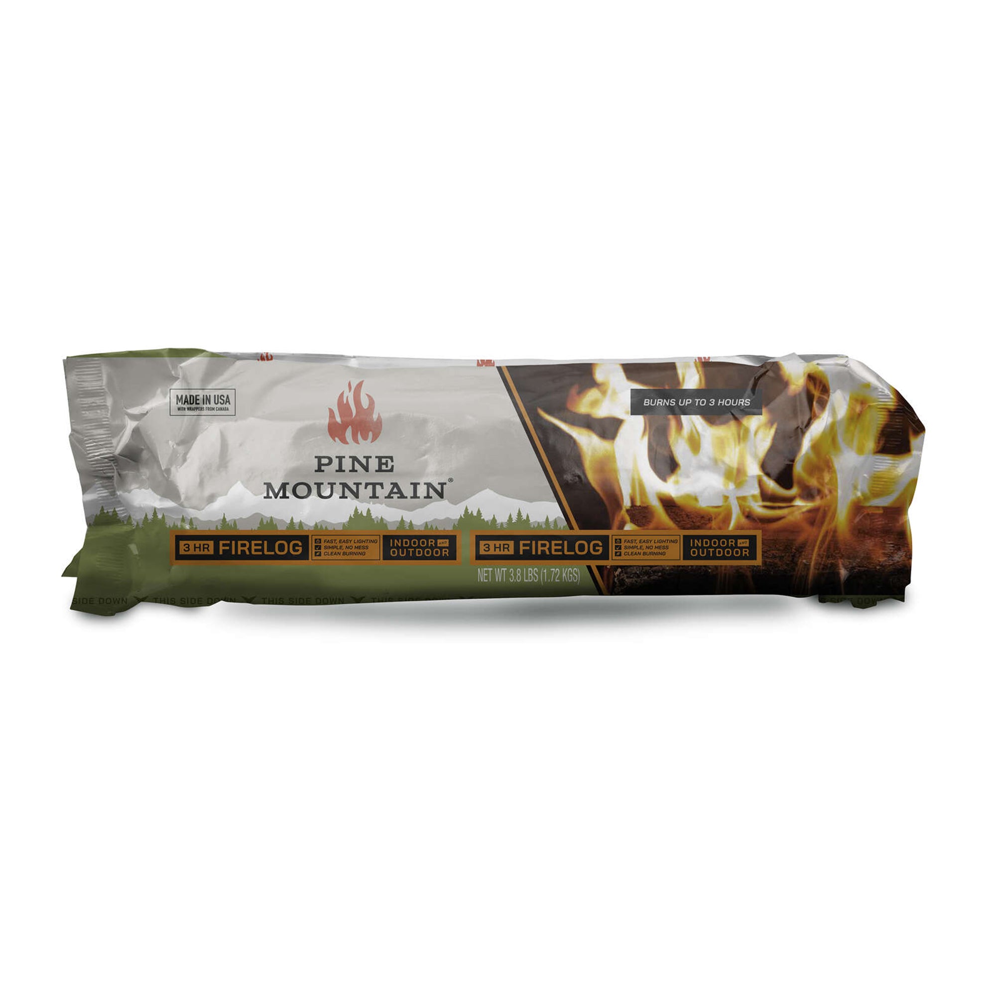 Pine Mountain Clean Burn Outdoor Pit Indoor Fireplace Starter Firelogs, 6 Pack