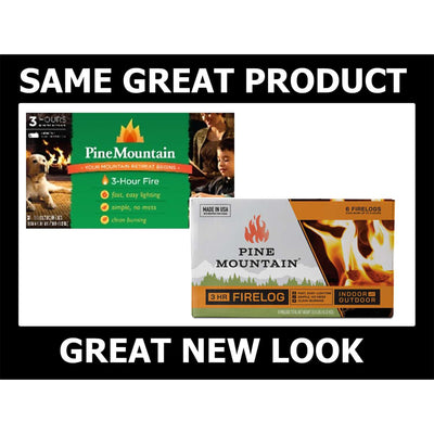 Pine Mountain Clean Burn Outdoor Pit Indoor Fireplace Starter Firelogs, 6 Pack