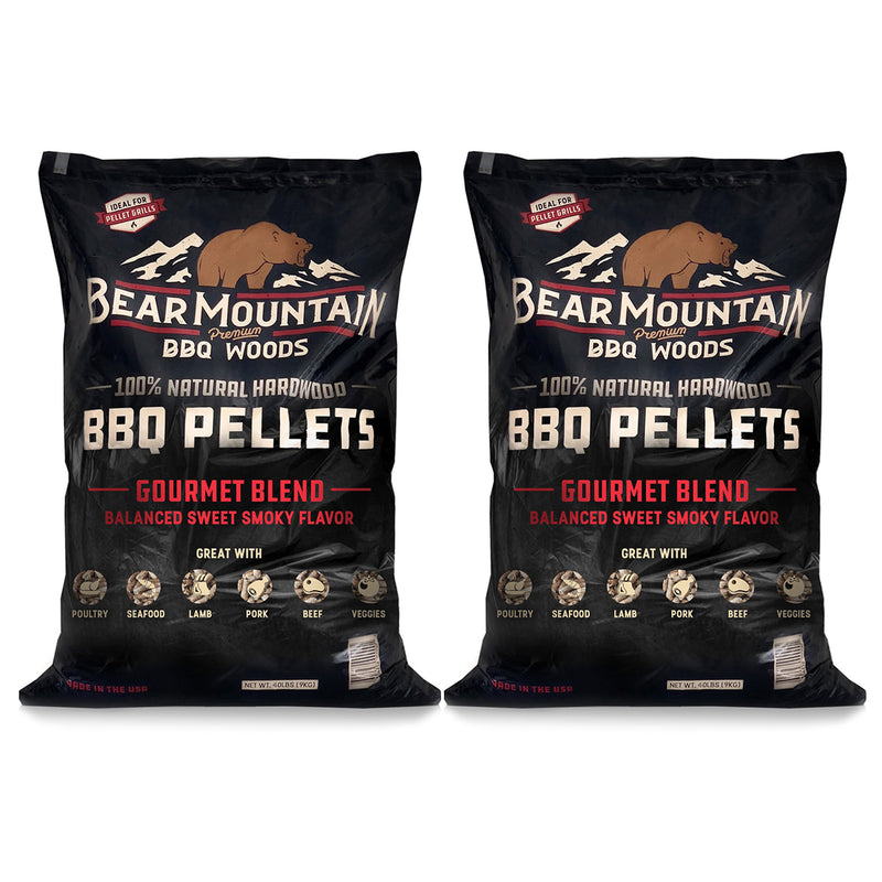 Bear Mountain BBQ All-Natural Hardwood Gourmet Smoker Pellets, 40 lbs (2 Pack)