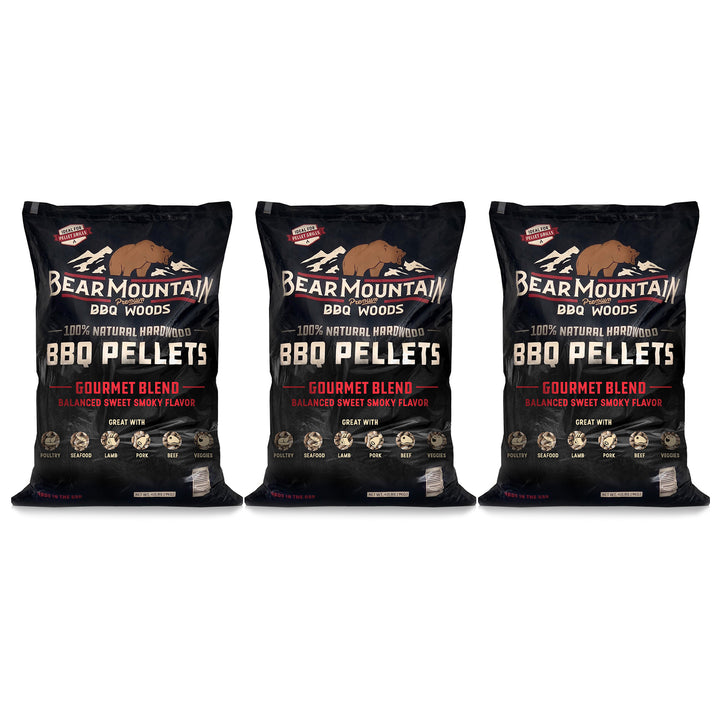 Bear Mountain BBQ All-Natural Hardwood Gourmet Smoker Pellets, 40 lbs (3 Pack)