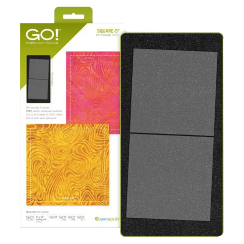 AccuQuilt GO! 5 Inch Square Fabric Cutting Die with Multiple Sizes (Used)