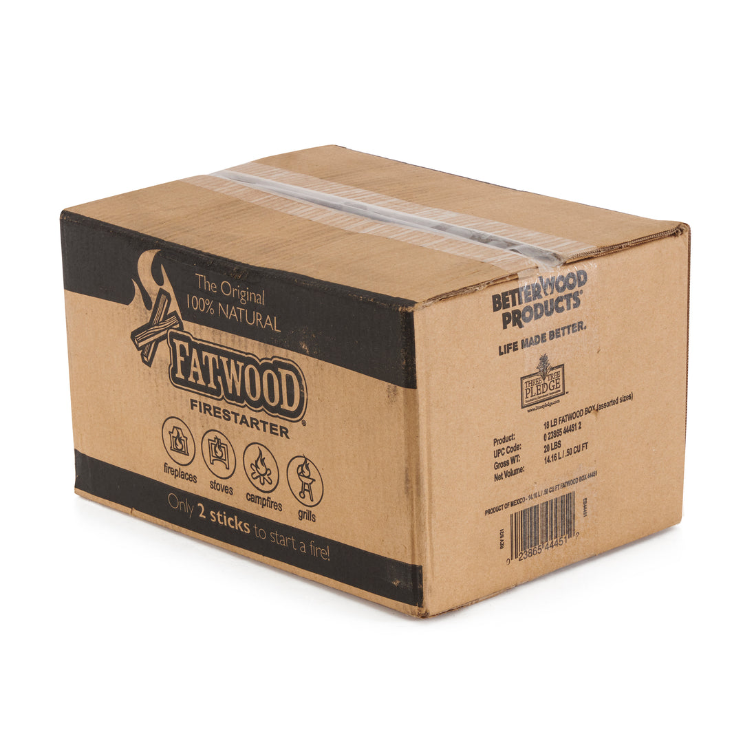 Better Wood Products 18lb Fire Wood Fatwood Firestarter Crate (Open Box) - VMInnovations