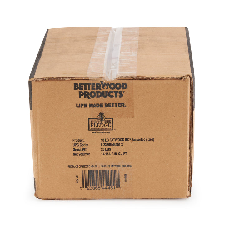Better Wood Products 18lb Fire Wood Fatwood Firestarter Crate (Open Box) - VMInnovations