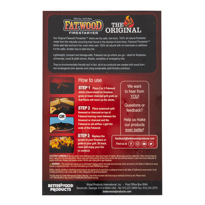 Better Wood Products 18lb Fire Wood Fatwood Firestarter Crate (Open Box) - VMInnovations