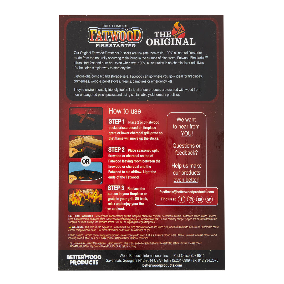 Better Wood Products 18lb Fire Wood Fatwood Firestarter Crate (Open Box) - VMInnovations