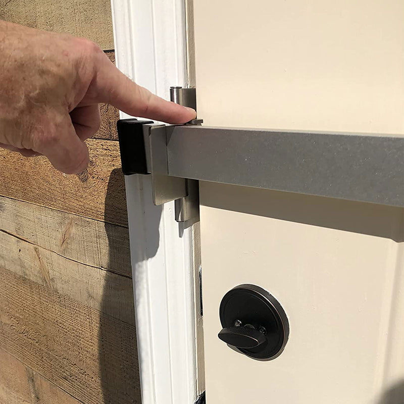 Doorricade Solid Aluminum Security Door Bar w/Hinge Brackets & Screws