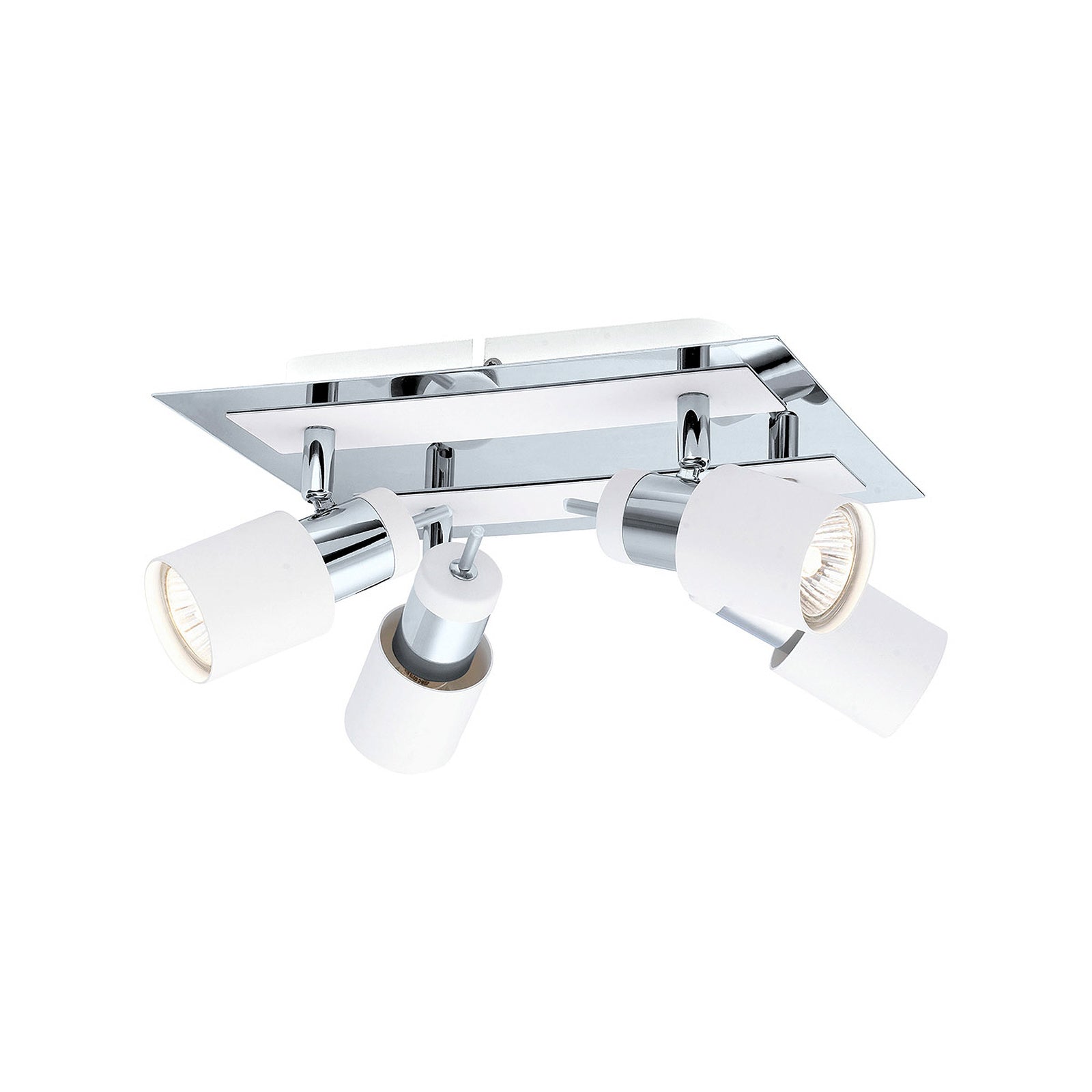 Eglo Davida 9 Inch 4 Light Semi Flush Mount Ceiling Light, Chrome and White - VMInnovations