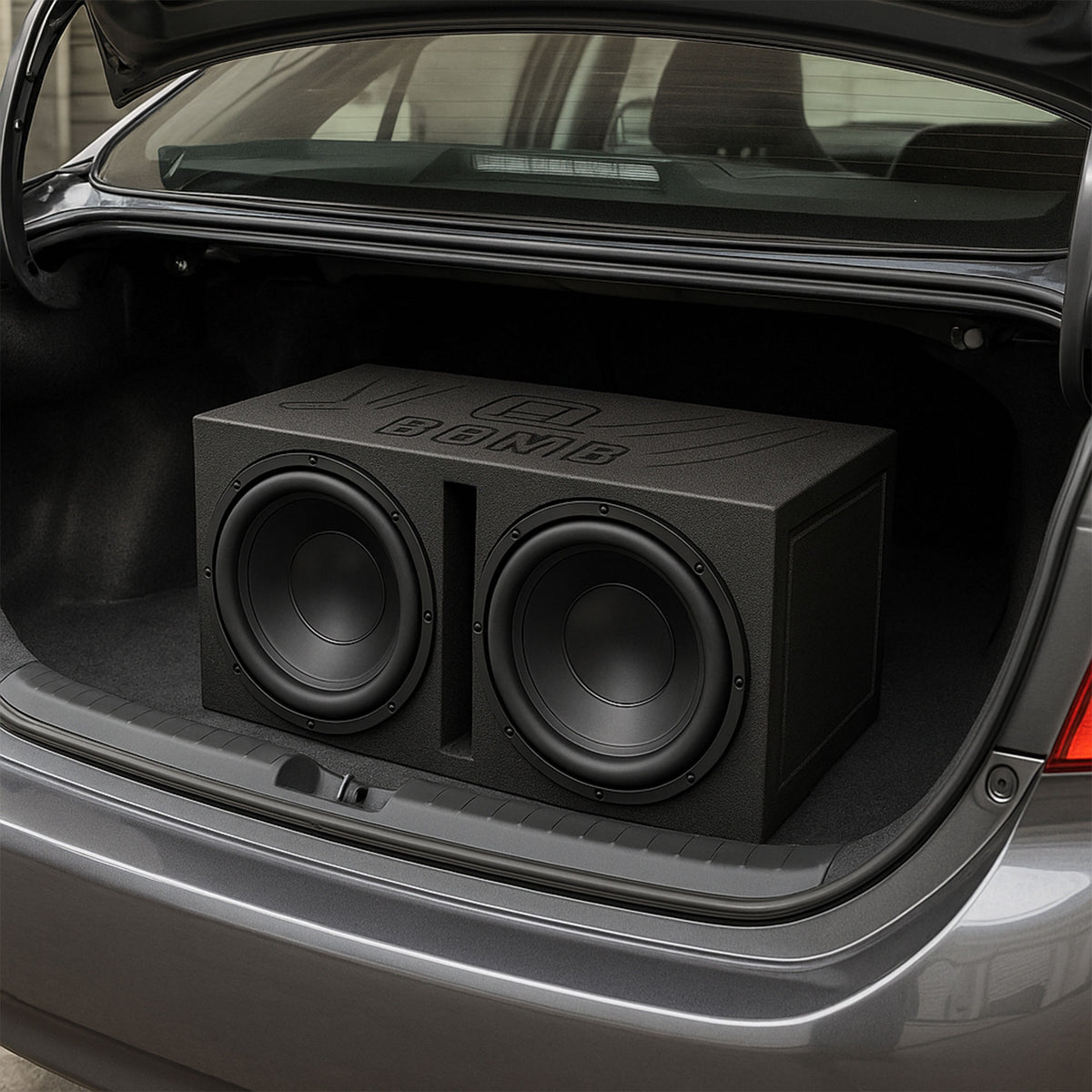 Q-POWER QBOMB12V 12" Rhino Lined Dual Vented Car Sub Box Enclosure (Open Box)