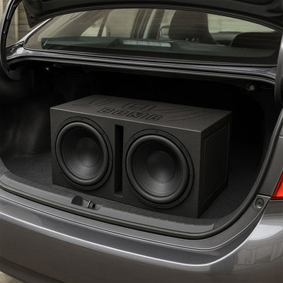 Q-POWER QBOMB12V 12" Rhino Lined Dual Vented Car Sub Box Enclosure (Open Box)
