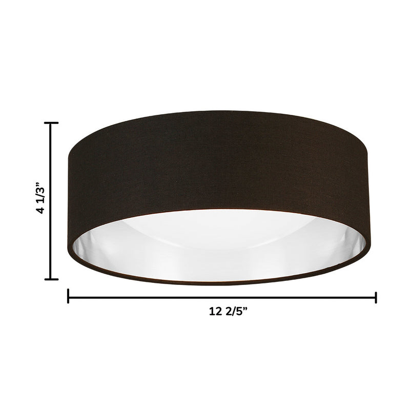 Lighting Orme 12 Inch Flush Mount LED Ceiling Light Fixture, Black & Gold (Used)