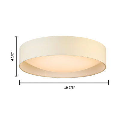 Eglo Lighting Orme 20 Inch Flush Mount LED Fabric Ceiling Light Fixture, White