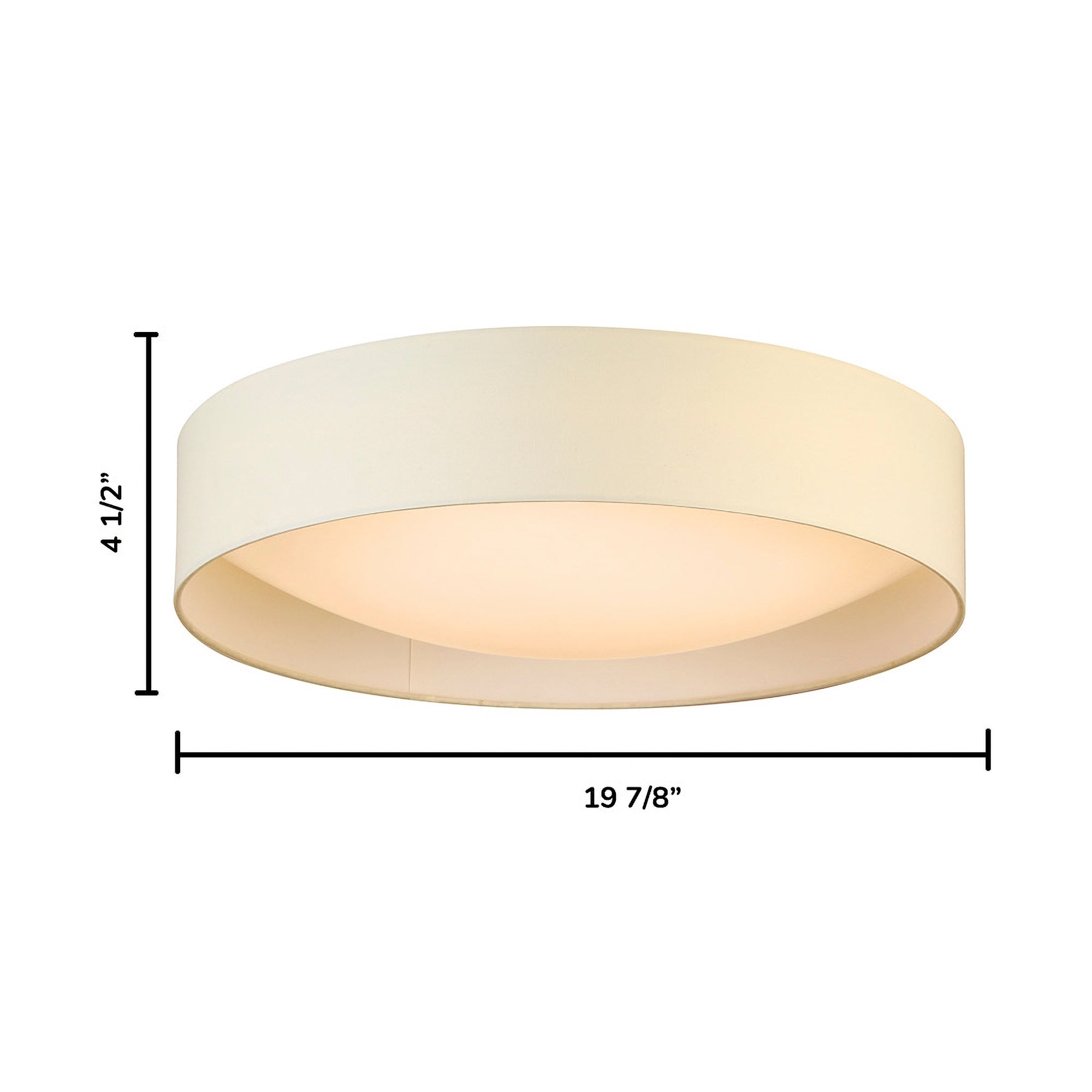 Eglo Lighting Orme 20 Inch Flush Mount LED Fabric Ceiling Light Fixture, White - VMInnovations