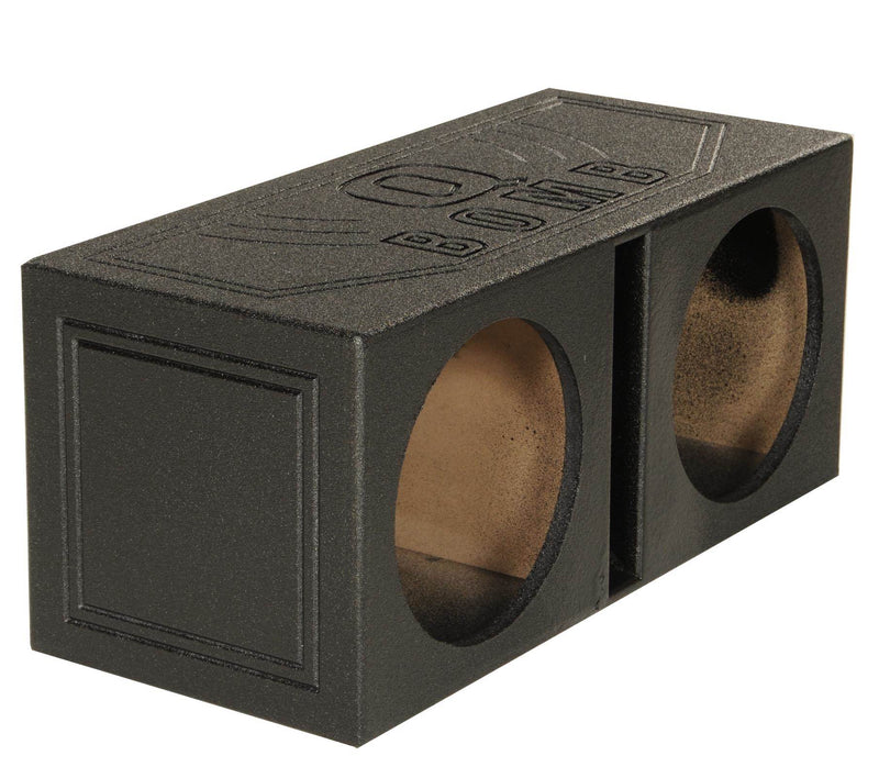 QPower QBOMB12V Dual 12" Vented Ported Subwoofer Sub Box with Bedliner Spray
