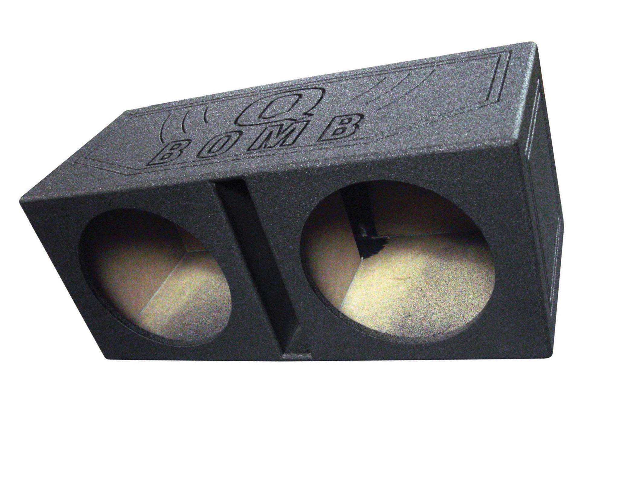 QPower Dual 12 Inch Vented Ported Sub Box w/ Boss Audio Phantom Audio Subwoofer