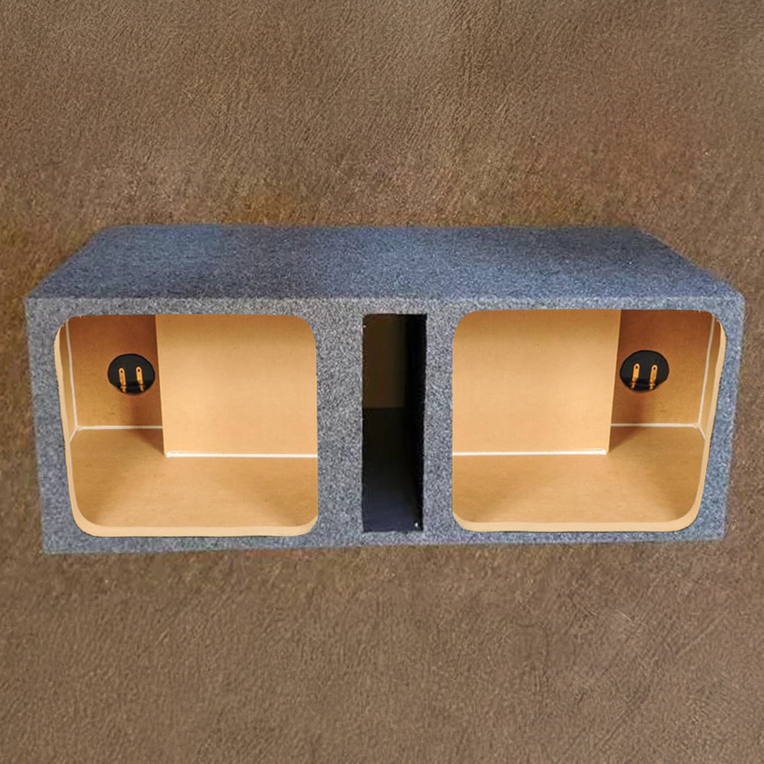 Q Power 10-Inch Vented Heavy Duty Subwoofer Enclosure with 2 Square Holes, Grey