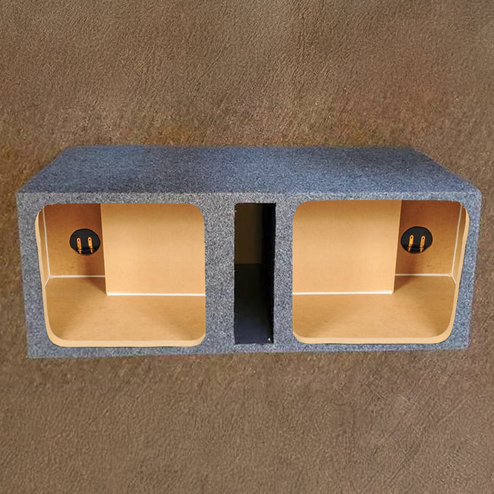 Q Power 10-Inch Vented Heavy Duty Subwoofer Enclosure with 2 Square Holes, Grey