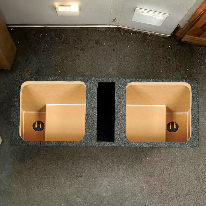 Q Power 10-Inch Vented Heavy Duty Subwoofer Enclosure with 2 Square Holes, Grey