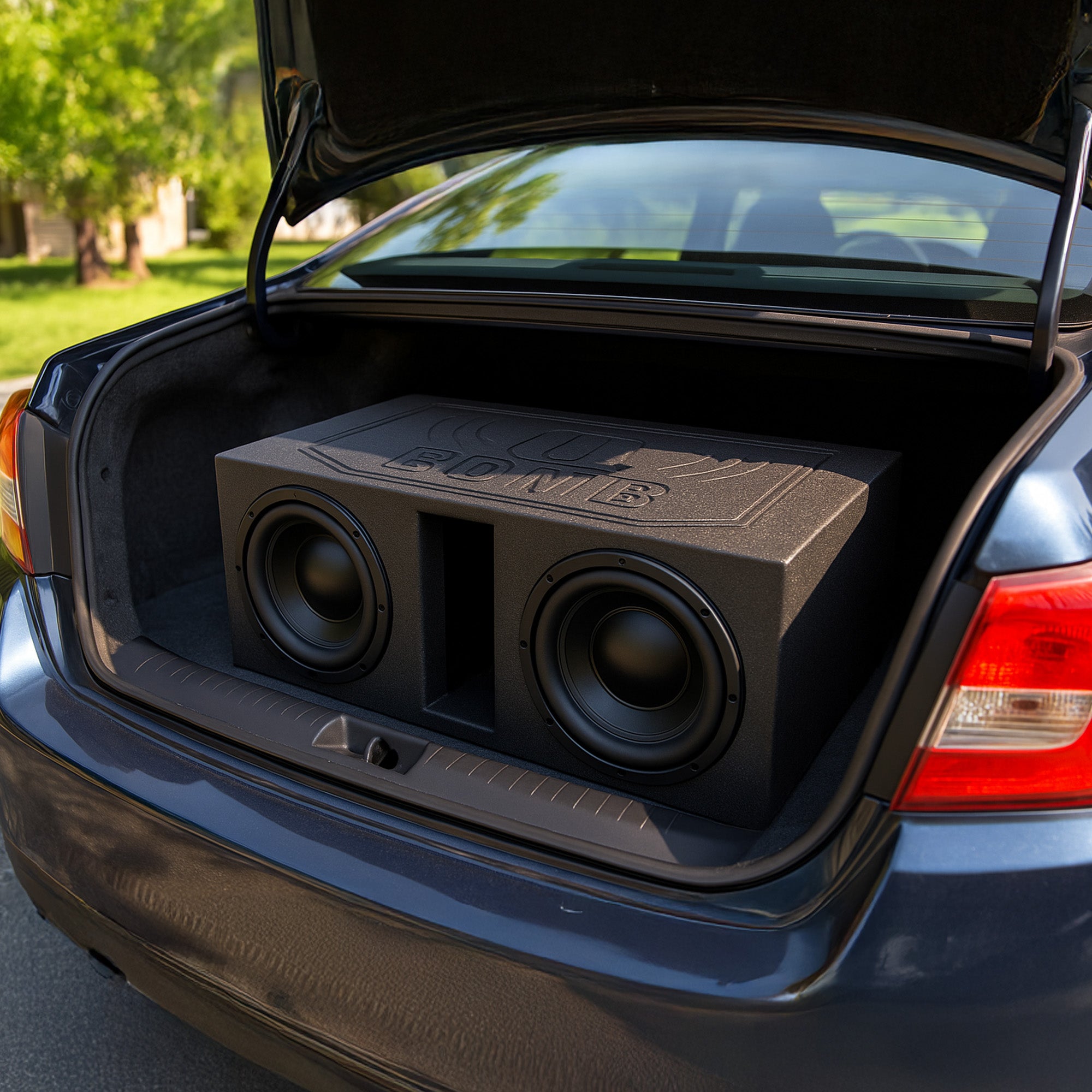 Q-POWER QBOMB12VL 12" Dual Vented Ported Car Subwoofer Sub Box Enclosure (Used) - VMInnovations