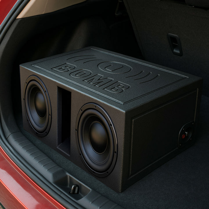 Q-POWER QBOMB12VL 12" Dual Vented Ported Car Subwoofer Box (Open Box) (2 Pack)