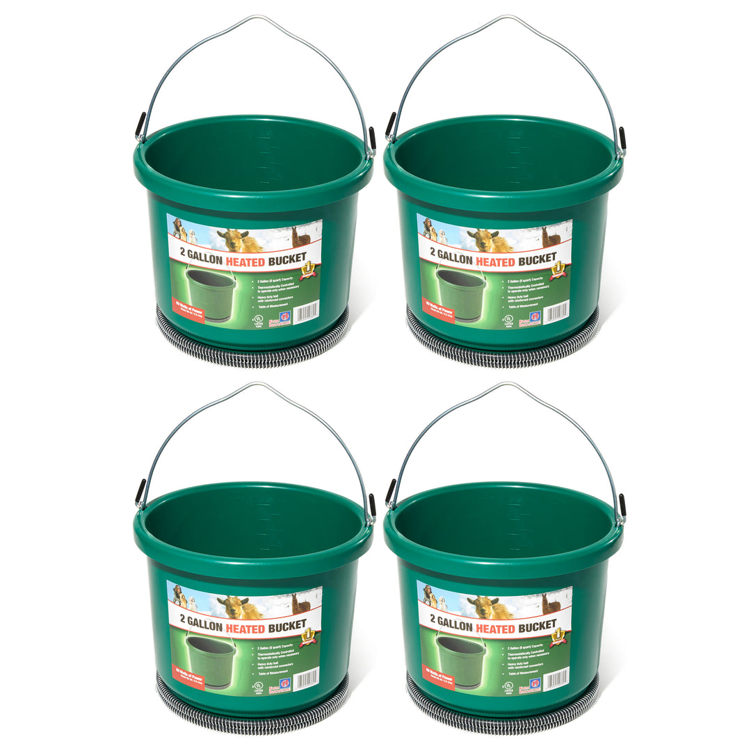 Farm Innovators Model Oversized 2 Gallon Plastic Heated Bucket, 60 Watt (4 Pack)