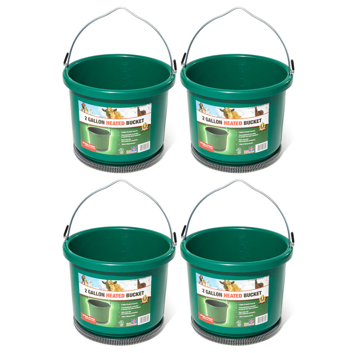 Farm Innovators Model Oversized 2 Gallon Plastic Heated Bucket, 60 Watt (4 Pack)