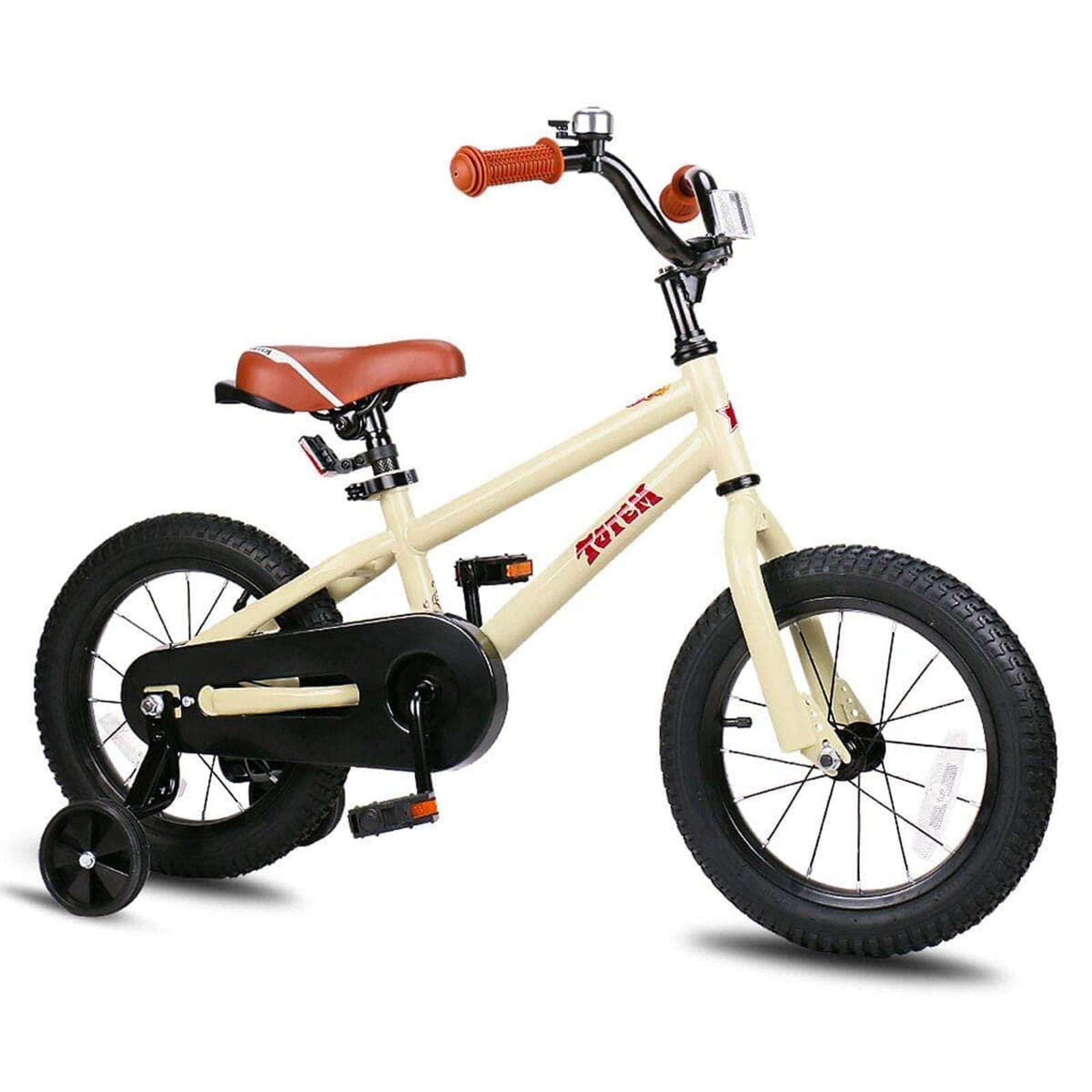 JOYSTAR Totem Kids Bike for Boys Ages 2-4 w/Training Wheels, 12",Ivory(Open Box) - VMInnovations