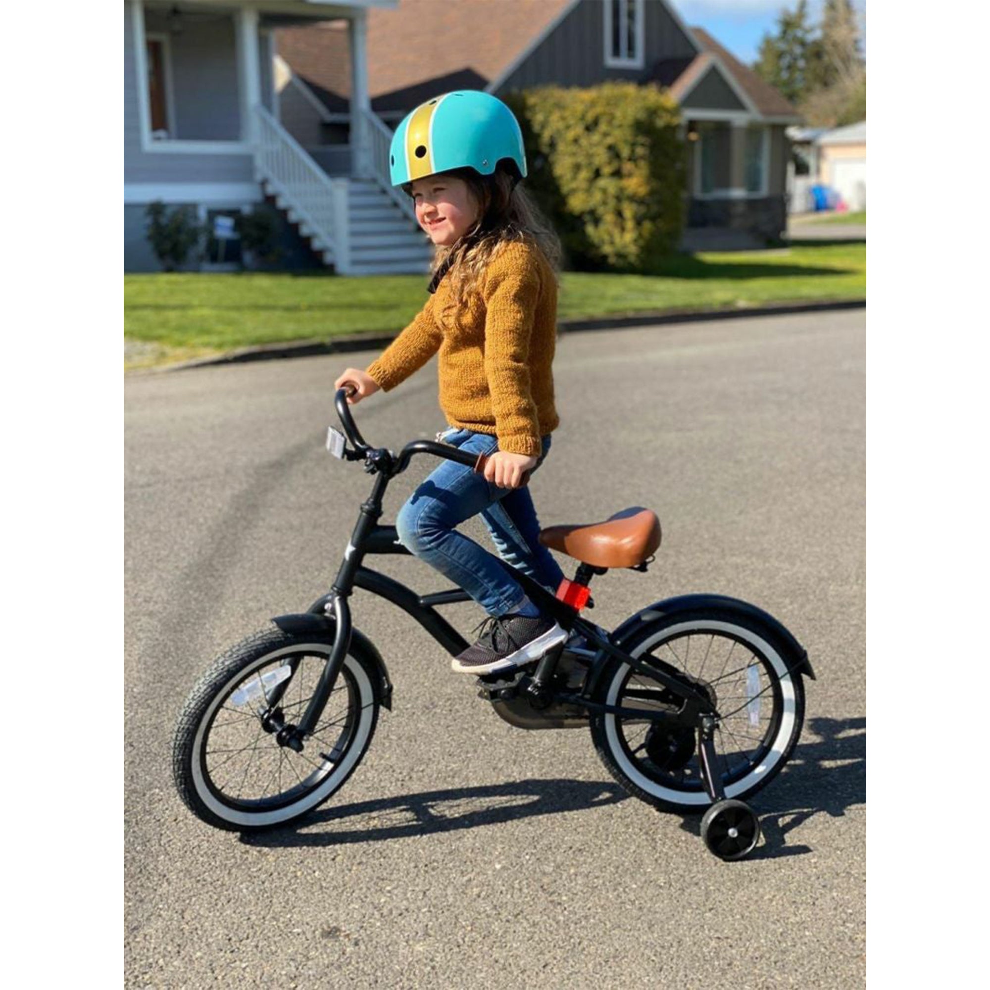 Joystar Aquaboy 14" Cruiser Bike w/ Training Wheels, Ages 3 to 5, Black (Used) - VMInnovations