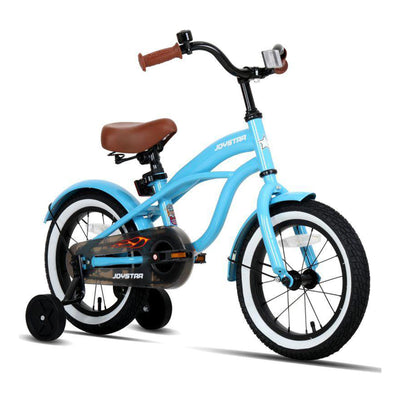 Joystar Aquaboy 14 Inch Kids Cruiser Bike w/ Training Wheels, Ages 3 to 5, Blue