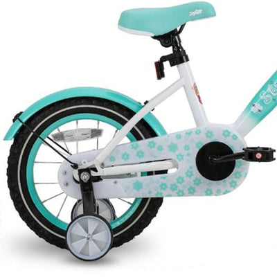 Joystar Starry 14 In Kids Bike Ages 3-5 w/ Training Wheels & Basket, Mint Green