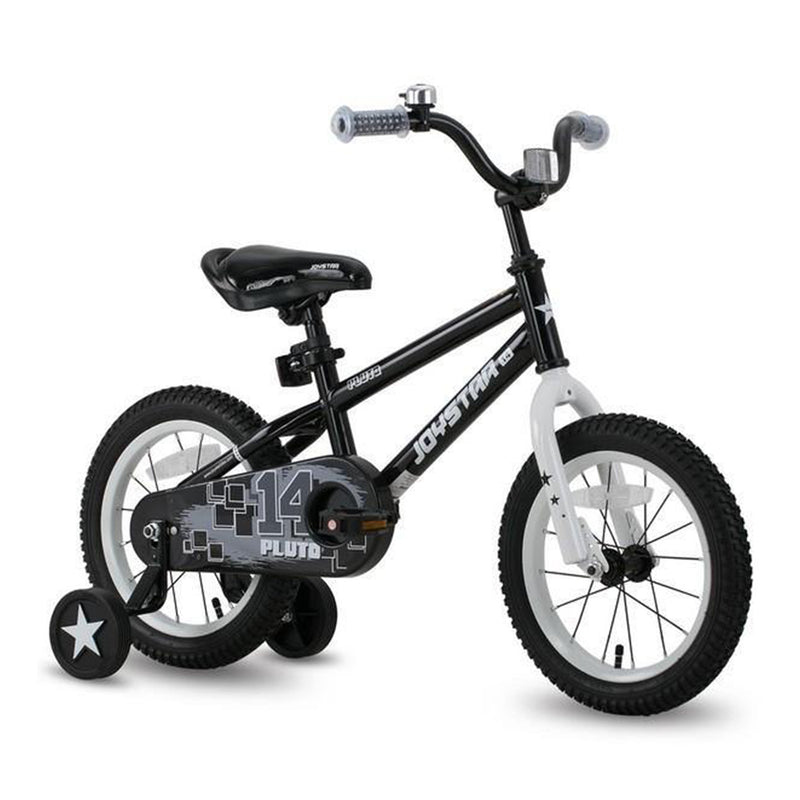 Joystar Pluto 18 Inch Ages 5 to 9 Kids Boys BMX Bike with Training Wheels, Black - VMInnovations