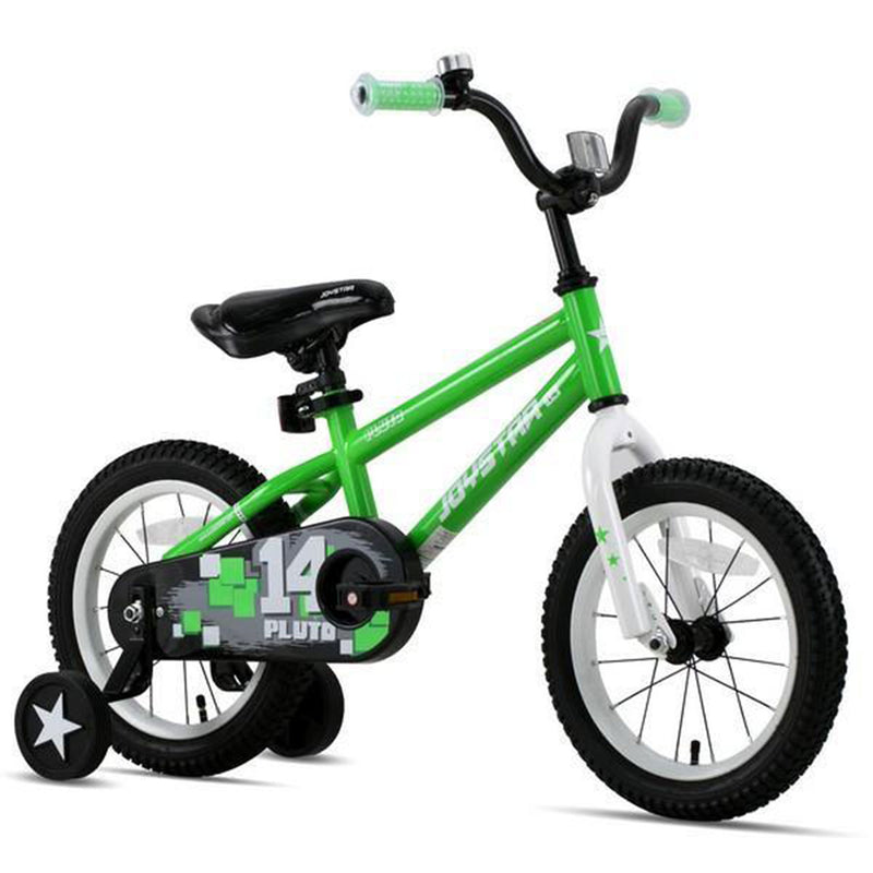 Joystar Pluto 14 Inch Ages 3 to 5 Kids Boys BMX Bike with Training Wheels, Green