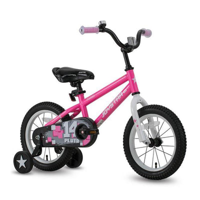 Joystar Pluto 16 Inch Ages 4 to 7 Kids Girls BMX Bike with Training Wheels, Pink