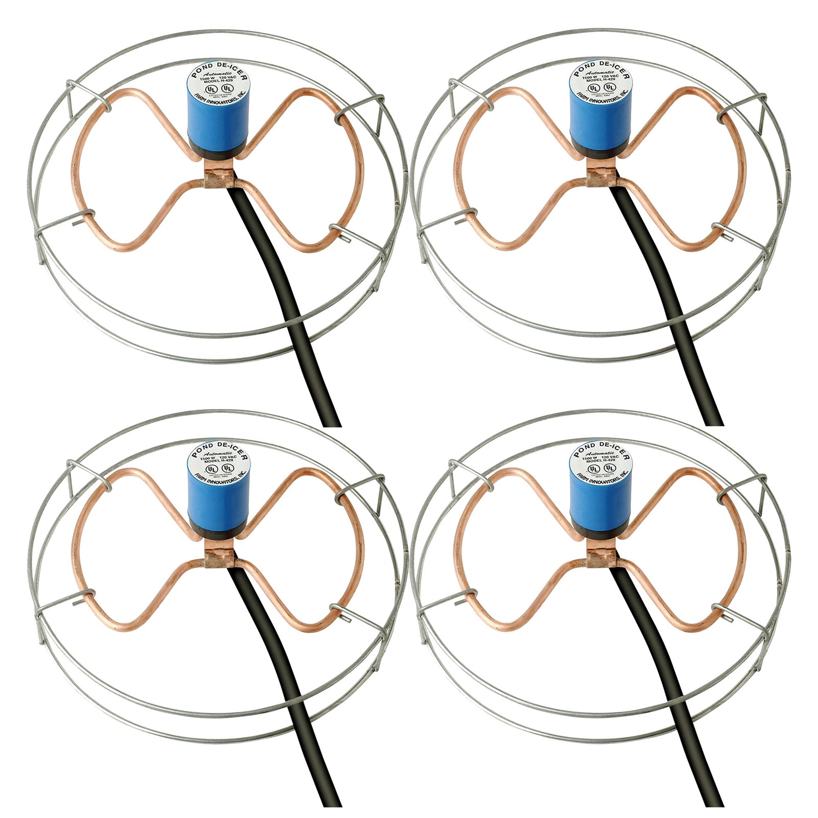Farm Innovators H-429 1500 Watt Cast Aluminum Submergible Water Deicer (4 Pack) - VMInnovations