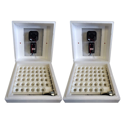 Farm Innovators 2450 Circulated Air Incubator w/ Auto Egg Turner, White (2 Pack)