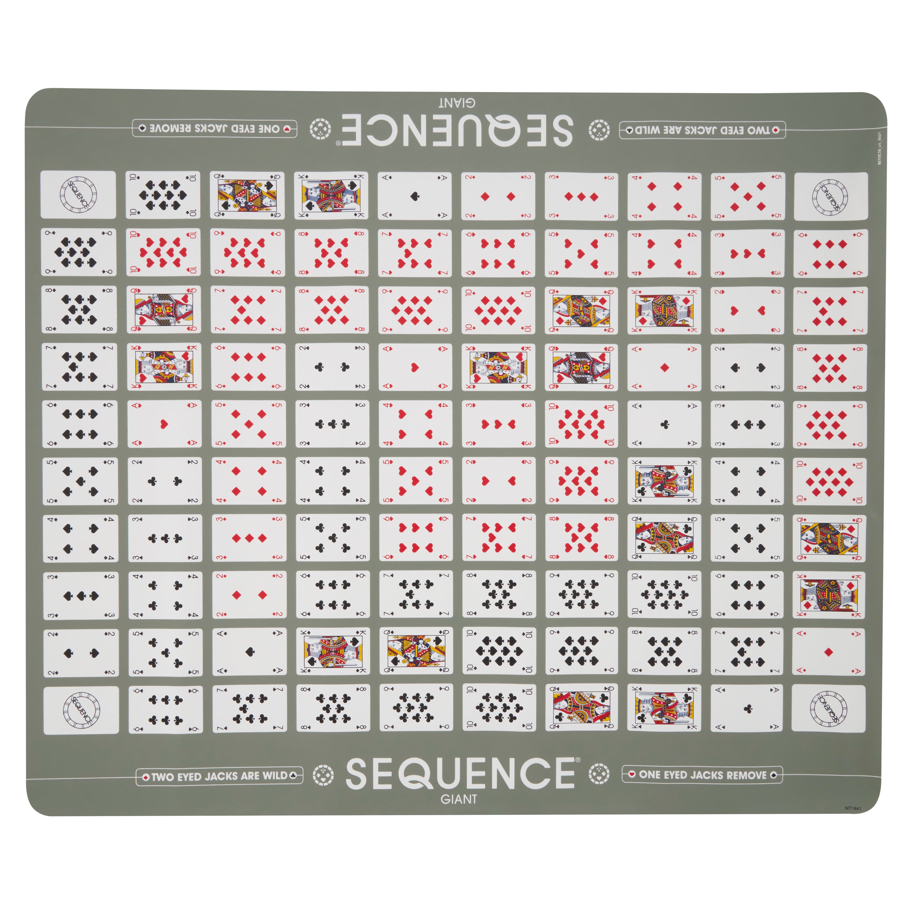 JAX Giant Sequence Jumbo Tube Edition with Deluxe Playing Mat, Cards, and Chips