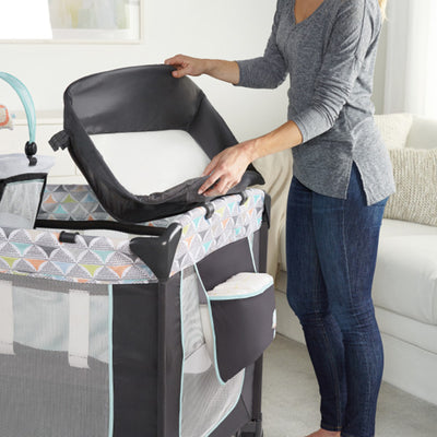 Ingenuity Smart and Simple 3 Piece Portable Playard with Storage Pockets, Bryant - VMInnovations