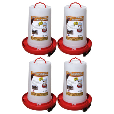 Farm Innovators Heated Plastic Hanging Poultry Water Fountain, Red (4 Pack)