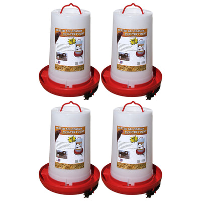 Farm Innovators Heated Plastic Hanging Poultry Water Fountain, Red (4 Pack) - VMInnovations