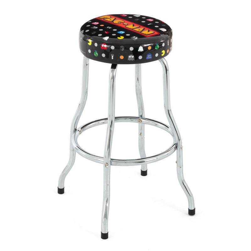Arcade1UP Pac Man Height Chrome Steel Padded Arcade Cabinet Stool (Used)