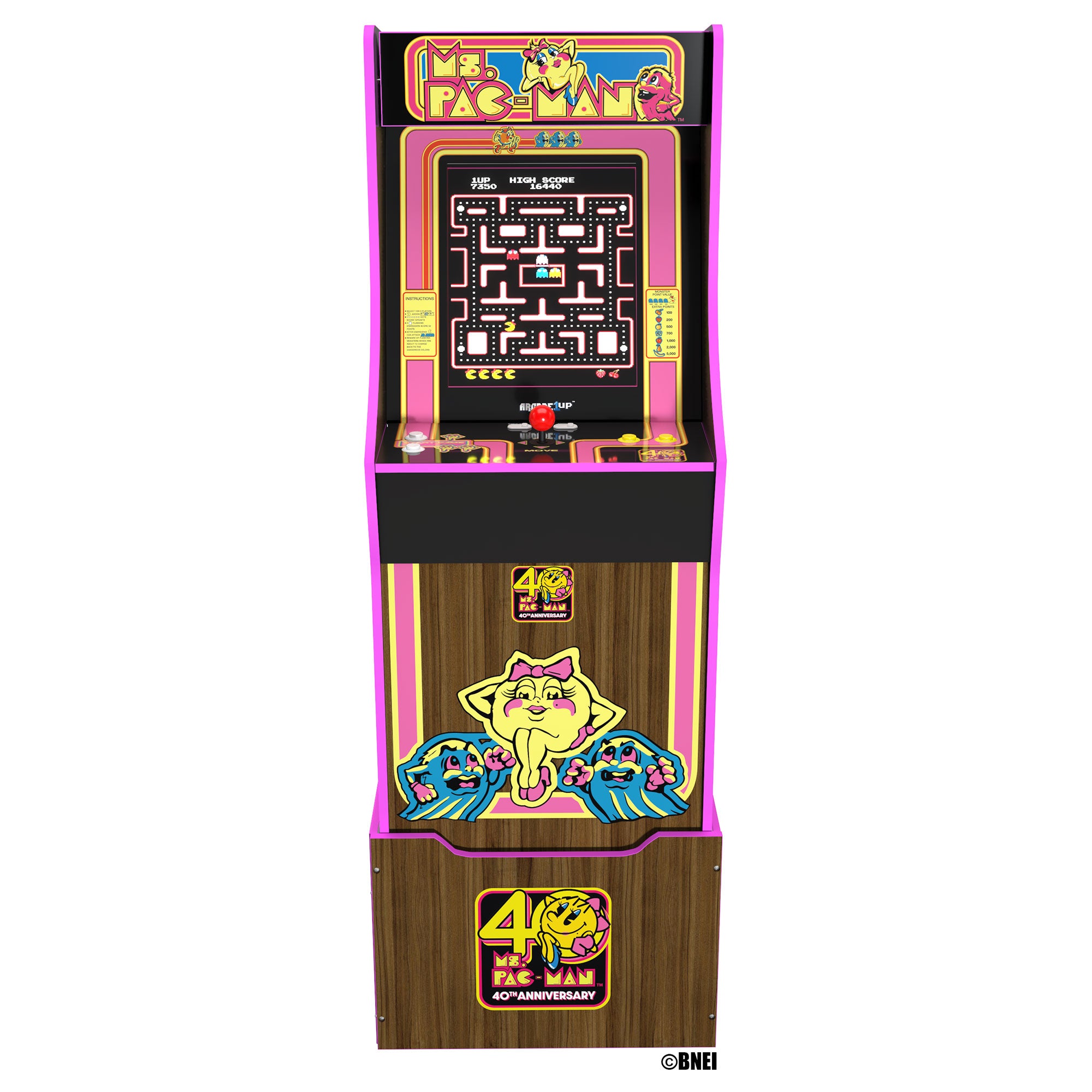 Arcade1Up Ms. Pac Man 40th Anniversary Classic 10 In 1 Arcade Machine(For Parts)