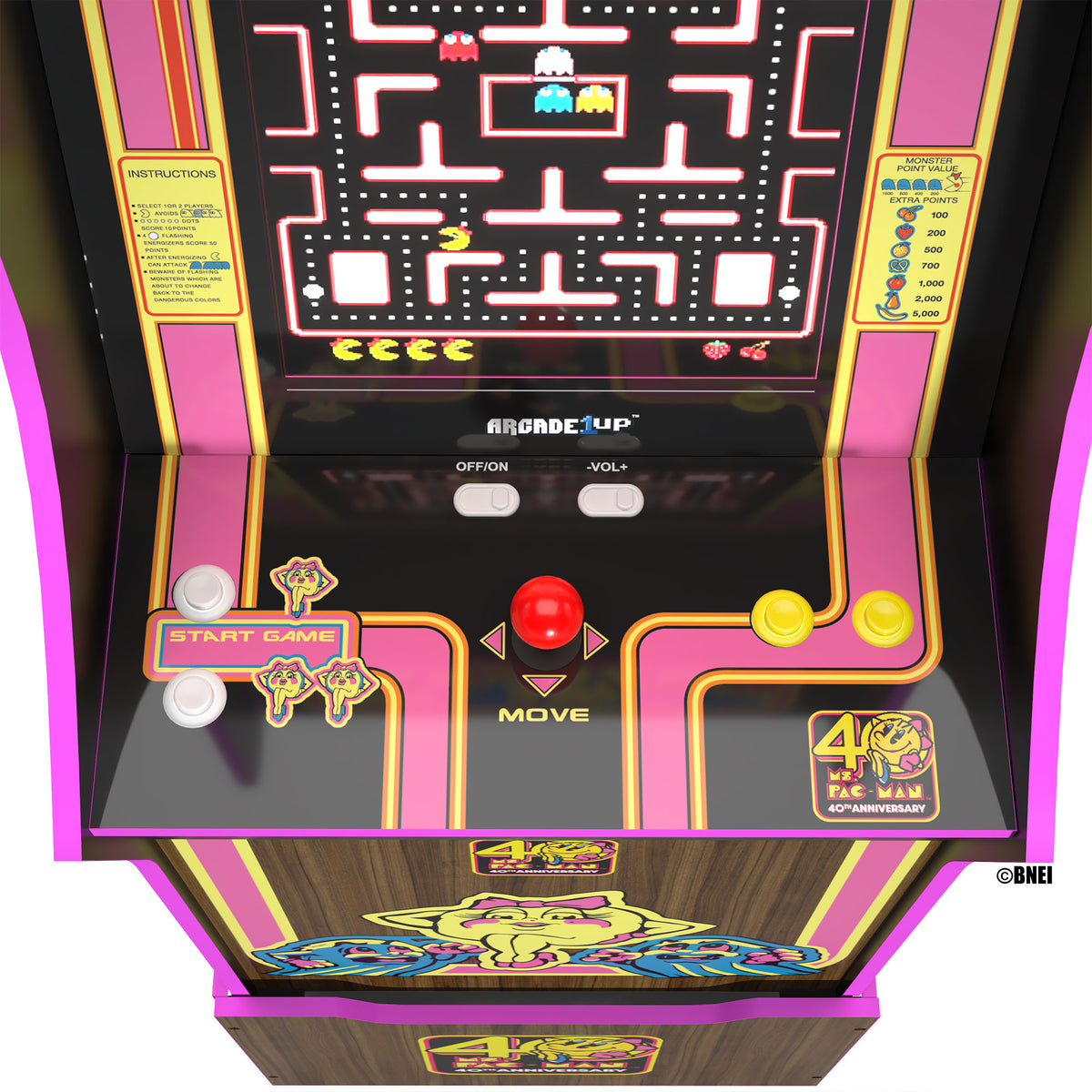 Arcade1Up Ms. Pac Man 40th Anniversary Classic 10 In 1 Arcade Machine(For Parts)