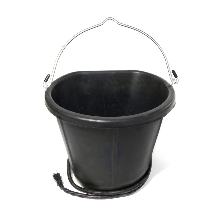 Farm Innovators 18 Qt Rubber Flat Back Heated Bucket w/ Guard, 90 Watt (4 Pack)