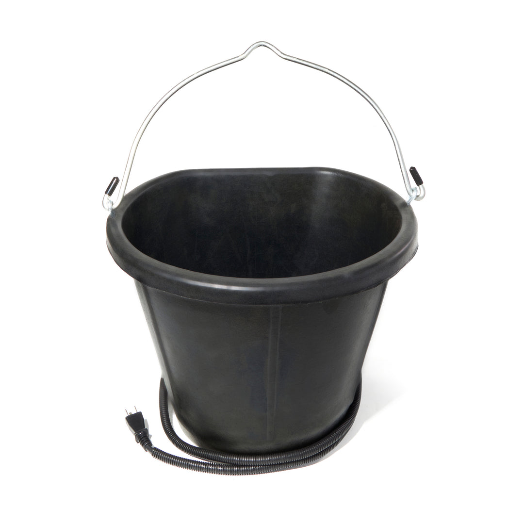 Farm Innovators 18 Qt Rubber Flat Back Heated Bucket w/ Guard, 90 Watt (2 Pack)