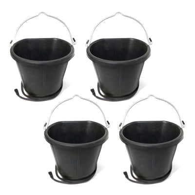 Farm Innovators 18 Qt Rubber Flat Back Heated Bucket w/ Guard, 90 Watt (4 Pack) - VMInnovations